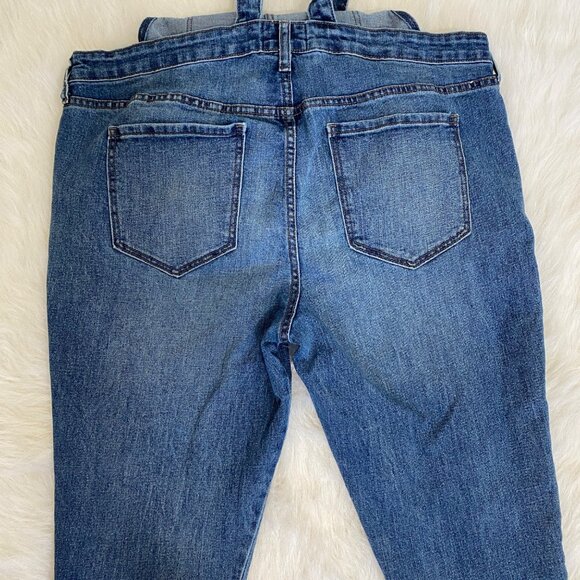Old Navy W OG Straight Overalls Denim Bibs Relaxed Fit Plus16 Utility Western - Picture 9 of 14